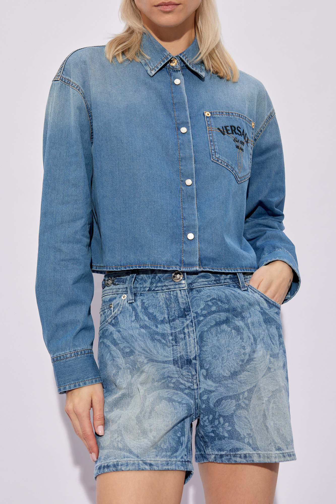 Versace on sale denim shirt